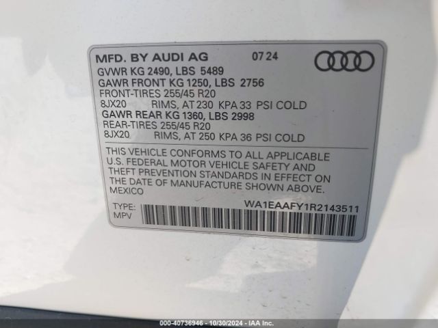 Photo 8 VIN: WA1EAAFY1R2143511 - AUDI Q5 