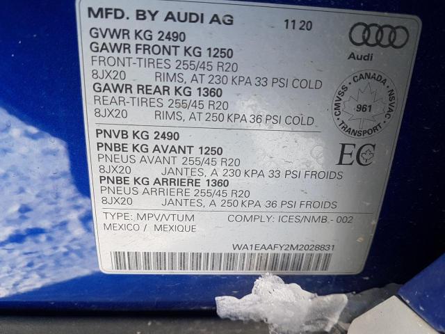 Photo 9 VIN: WA1EAAFY2M2028831 - AUDI Q5 PROGRES 