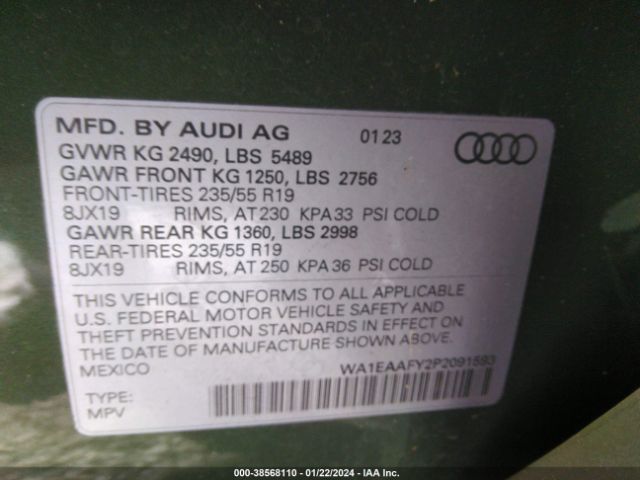 Photo 8 VIN: WA1EAAFY2P2091593 - AUDI Q5 