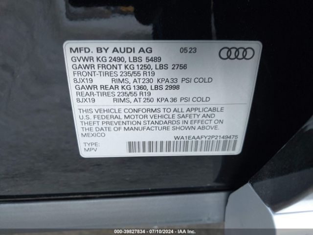 Photo 8 VIN: WA1EAAFY2P2149475 - AUDI Q5 