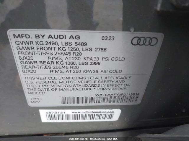 Photo 8 VIN: WA1EAAFY3P2119529 - AUDI Q5 