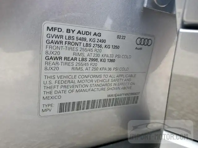 Photo 12 VIN: WA1EAAFY4N2066837 - AUDI Q5 