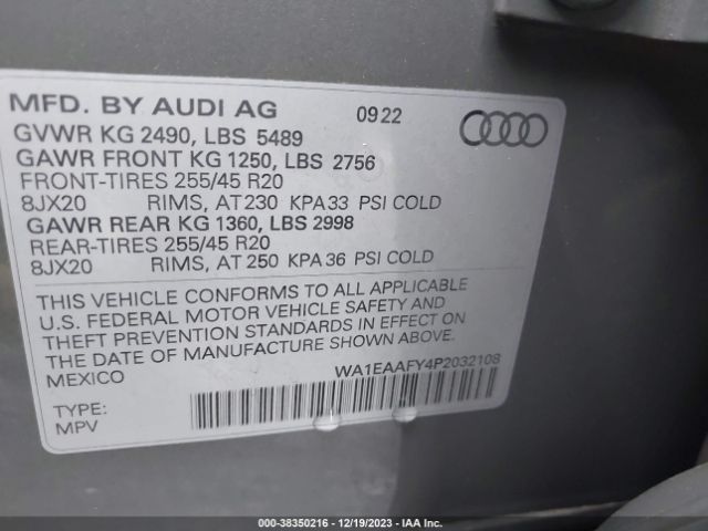 Photo 8 VIN: WA1EAAFY4P2032108 - AUDI Q5 