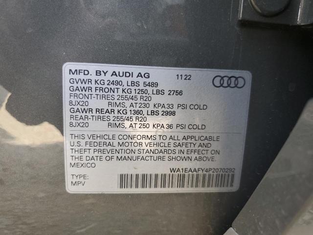 Photo 12 VIN: WA1EAAFY4P2070292 - AUDI Q5 PREMIUM 