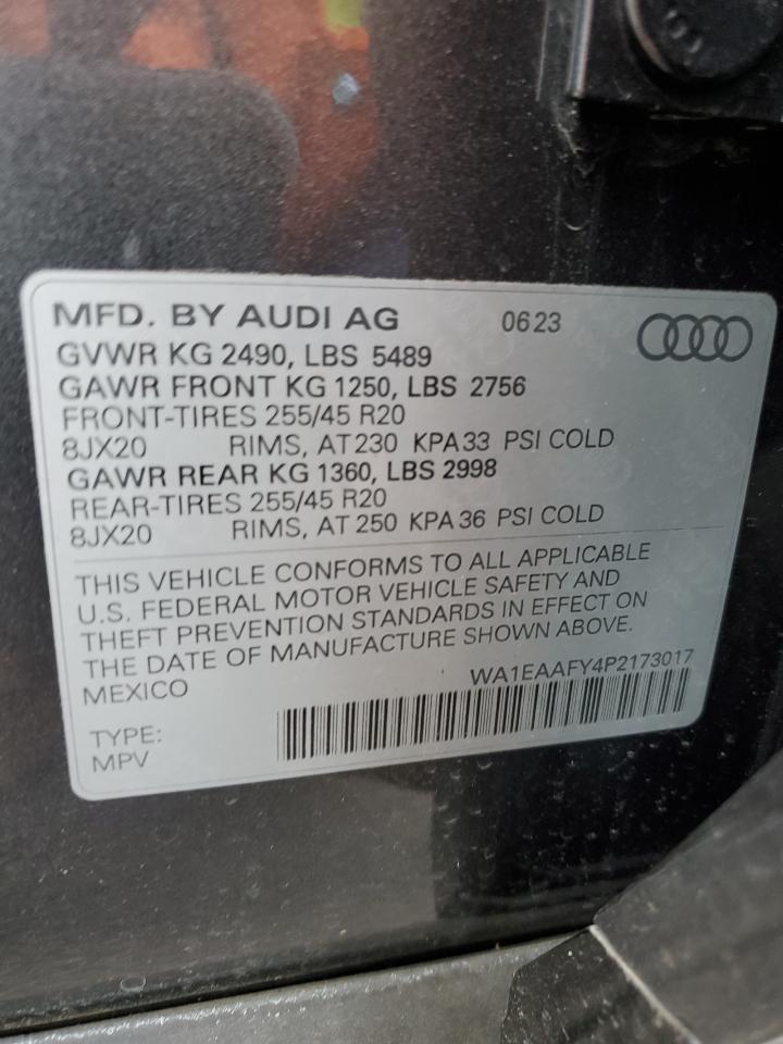 Photo 11 VIN: WA1EAAFY4P2173017 - AUDI Q5 PREMIUM 