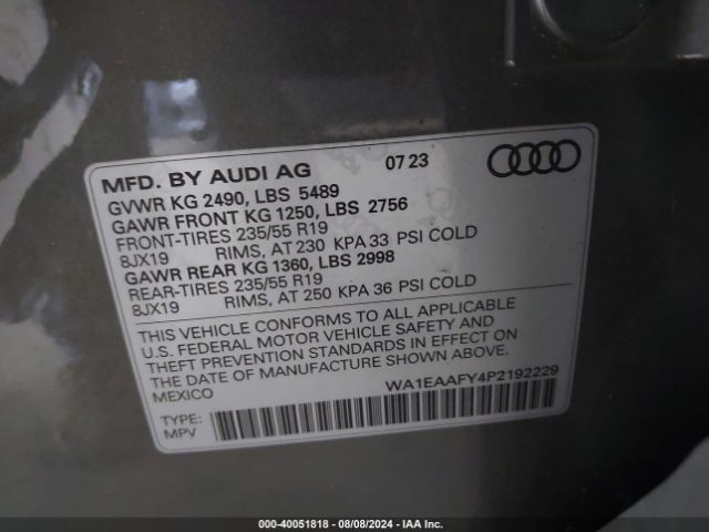 Photo 8 VIN: WA1EAAFY4P2192229 - AUDI Q5 