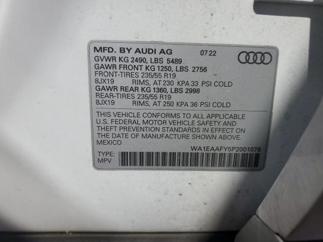 Photo 12 VIN: WA1EAAFY5P2001076 - AUDI Q5 PREMIUM 