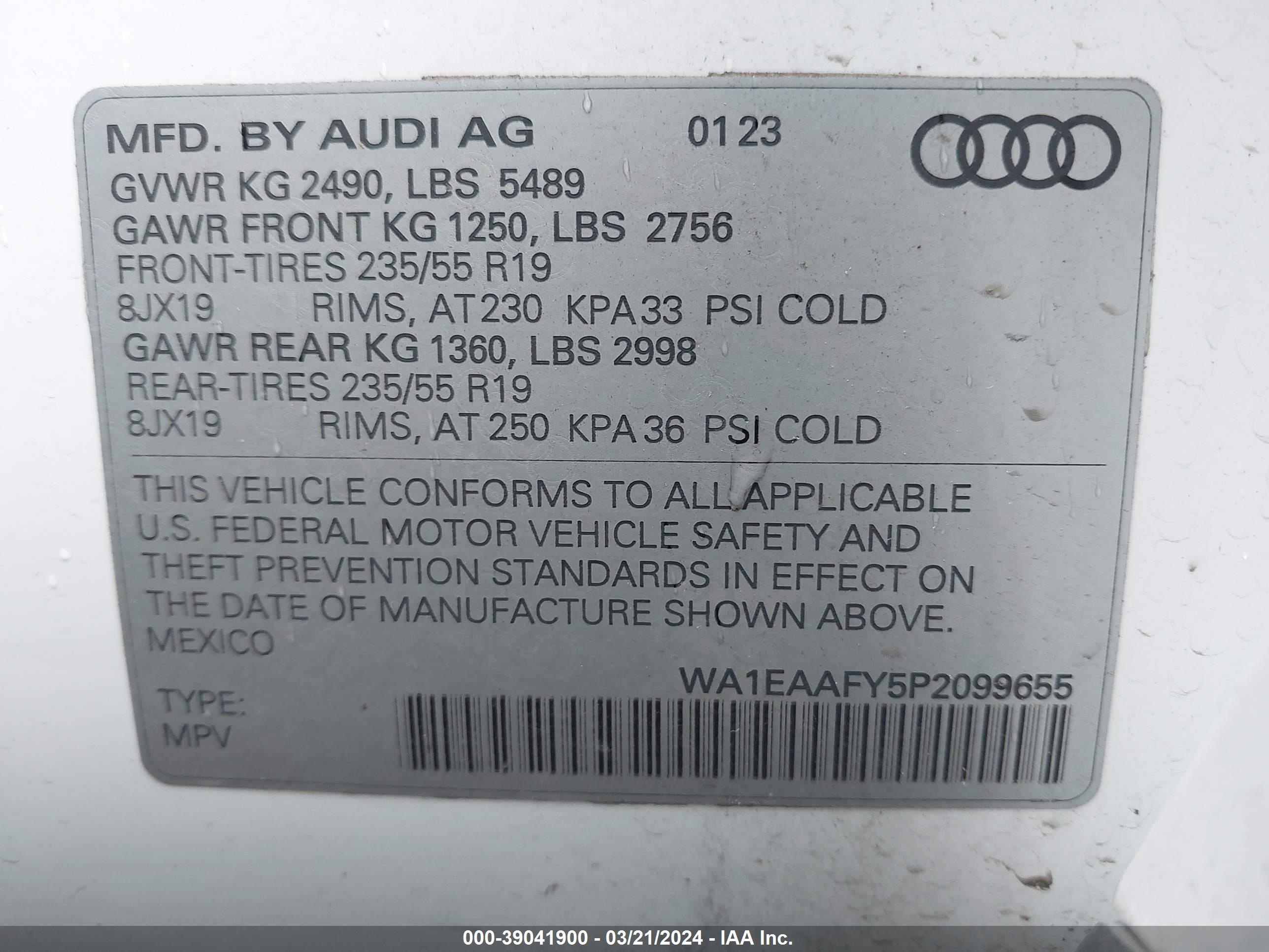 Photo 8 VIN: WA1EAAFY5P2099655 - AUDI Q5 