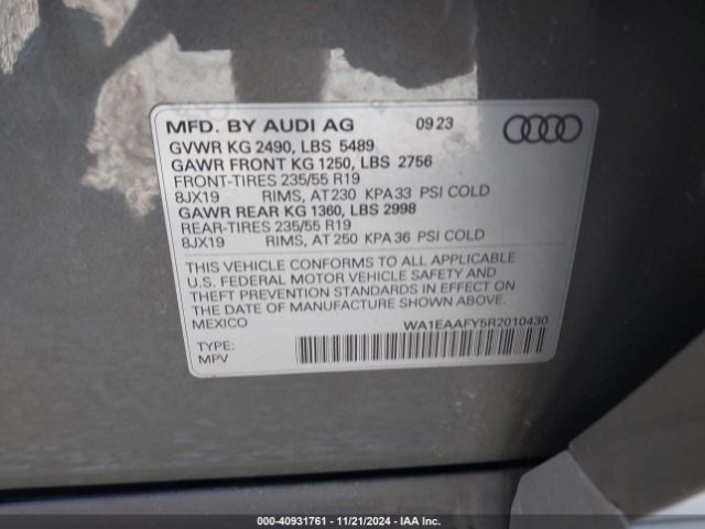 Photo 8 VIN: WA1EAAFY5R2010430 - AUDI Q5 