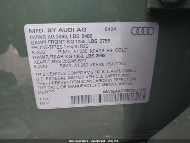 Photo 8 VIN: WA1EAAFY5R2096905 - AUDI Q5 