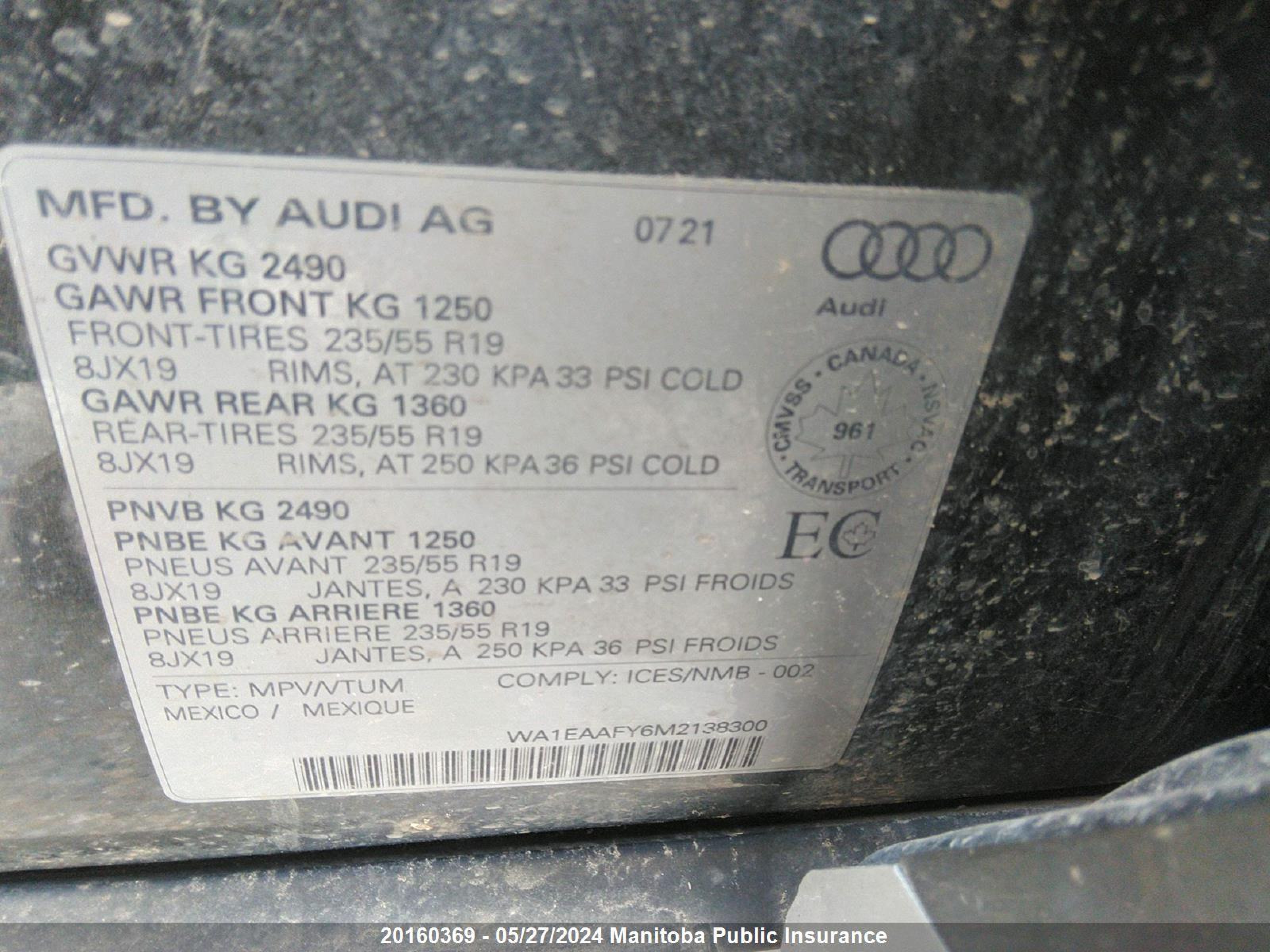 Photo 8 VIN: WA1EAAFY6M2138300 - AUDI NULL 