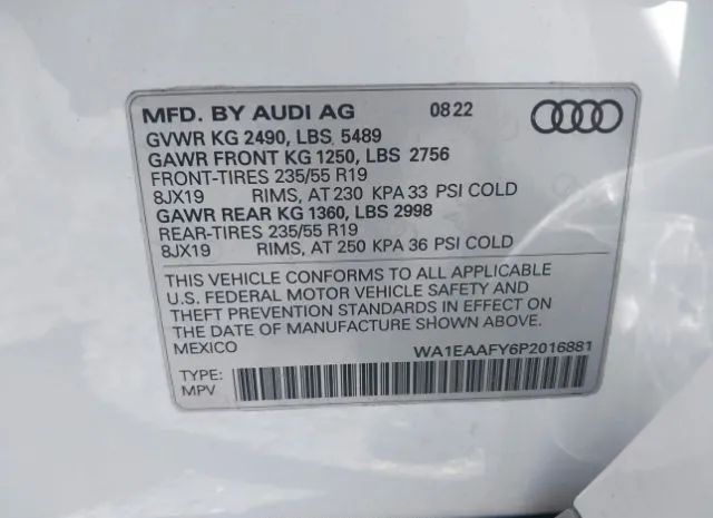 Photo 8 VIN: WA1EAAFY6P2016881 - AUDI Q5 