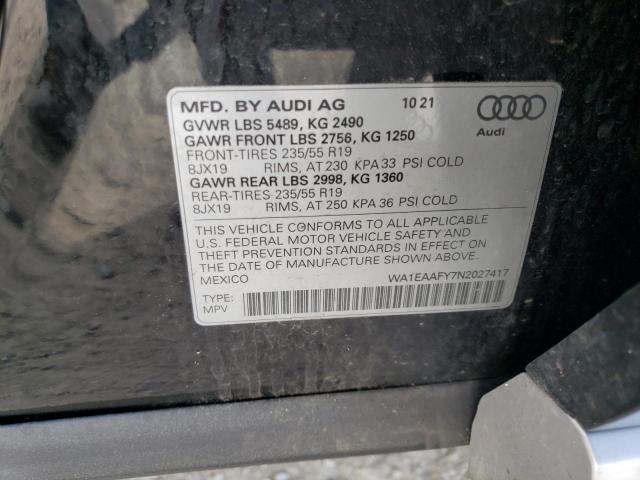 Photo 13 VIN: WA1EAAFY7N2027417 - AUDI Q5 PREMIUM 