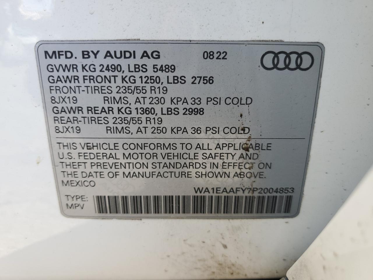 Photo 13 VIN: WA1EAAFY7P2004853 - AUDI Q5 