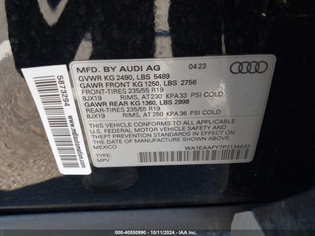 Photo 8 VIN: WA1EAAFY7P2134633 - AUDI Q5 