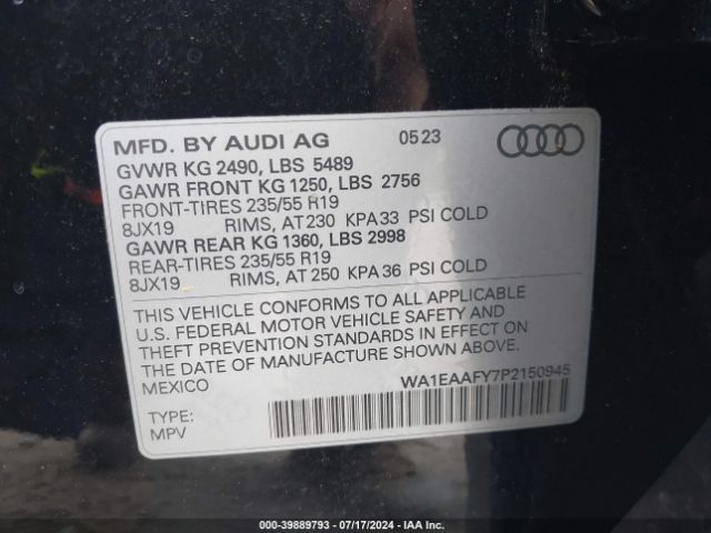 Photo 8 VIN: WA1EAAFY7P2150945 - AUDI Q5 