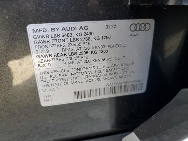 Photo 9 VIN: WA1EAAFY8N2075461 - AUDI Q5 PREMIUM 