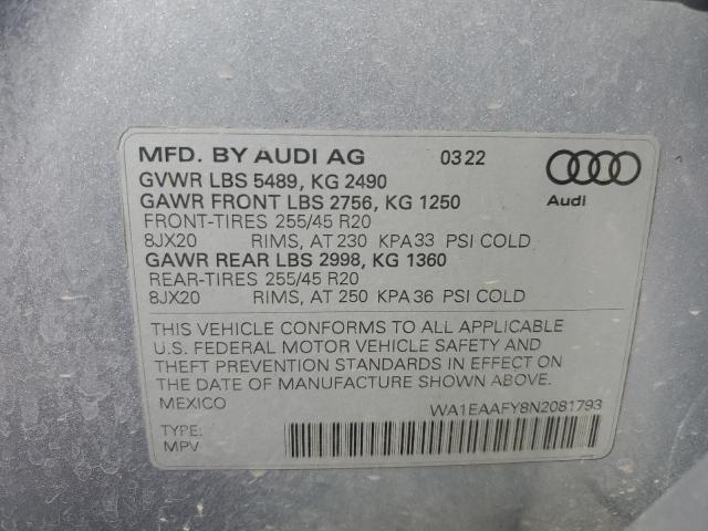 Photo 12 VIN: WA1EAAFY8N2081793 - AUDI Q5 