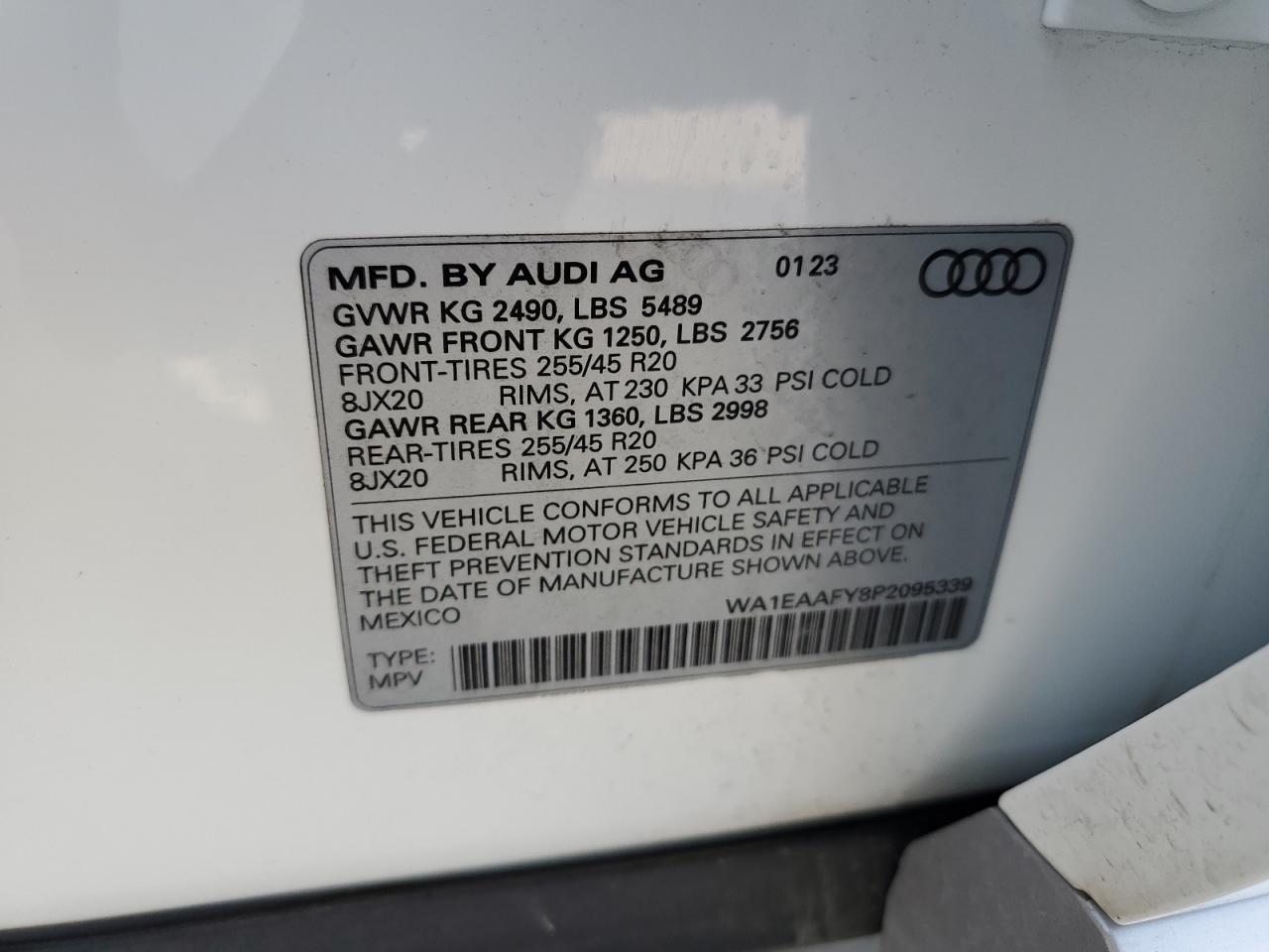 Photo 12 VIN: WA1EAAFY8P2095339 - AUDI Q5 PREMIUM 