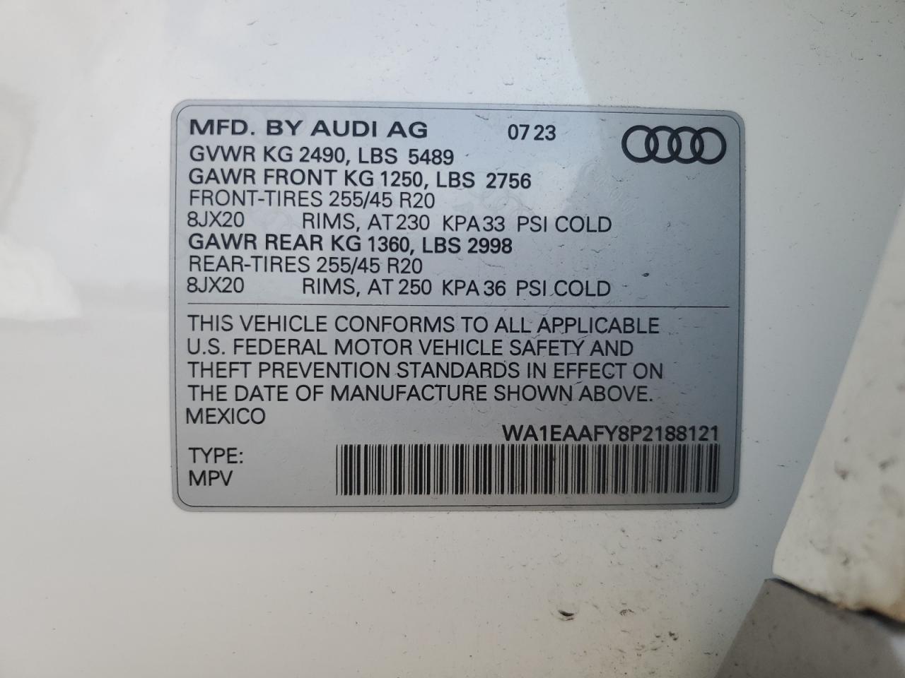 Photo 11 VIN: WA1EAAFY8P2188121 - AUDI Q5 