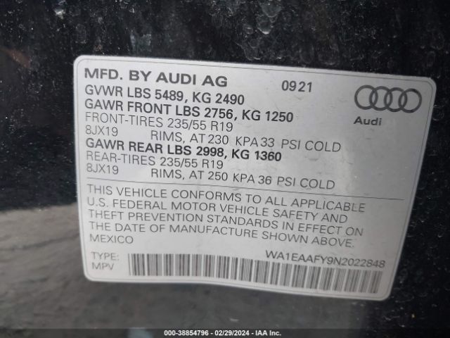 Photo 8 VIN: WA1EAAFY9N2022848 - AUDI Q5 