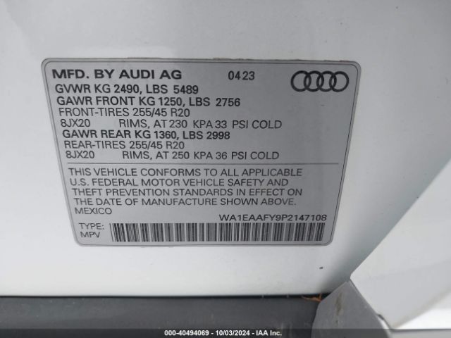 Photo 8 VIN: WA1EAAFY9P2147108 - AUDI Q5 