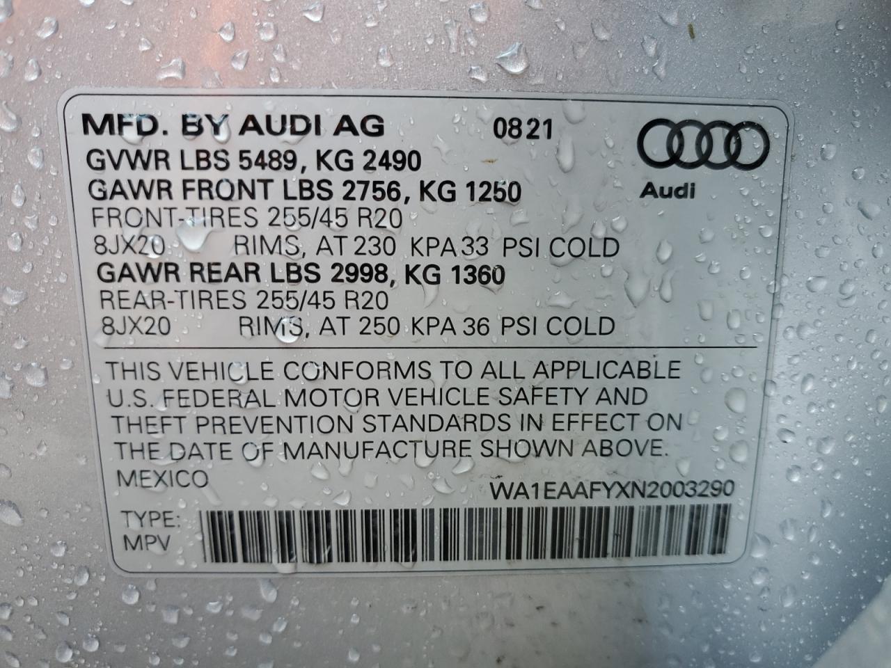 Photo 12 VIN: WA1EAAFYXN2003290 - AUDI Q5 