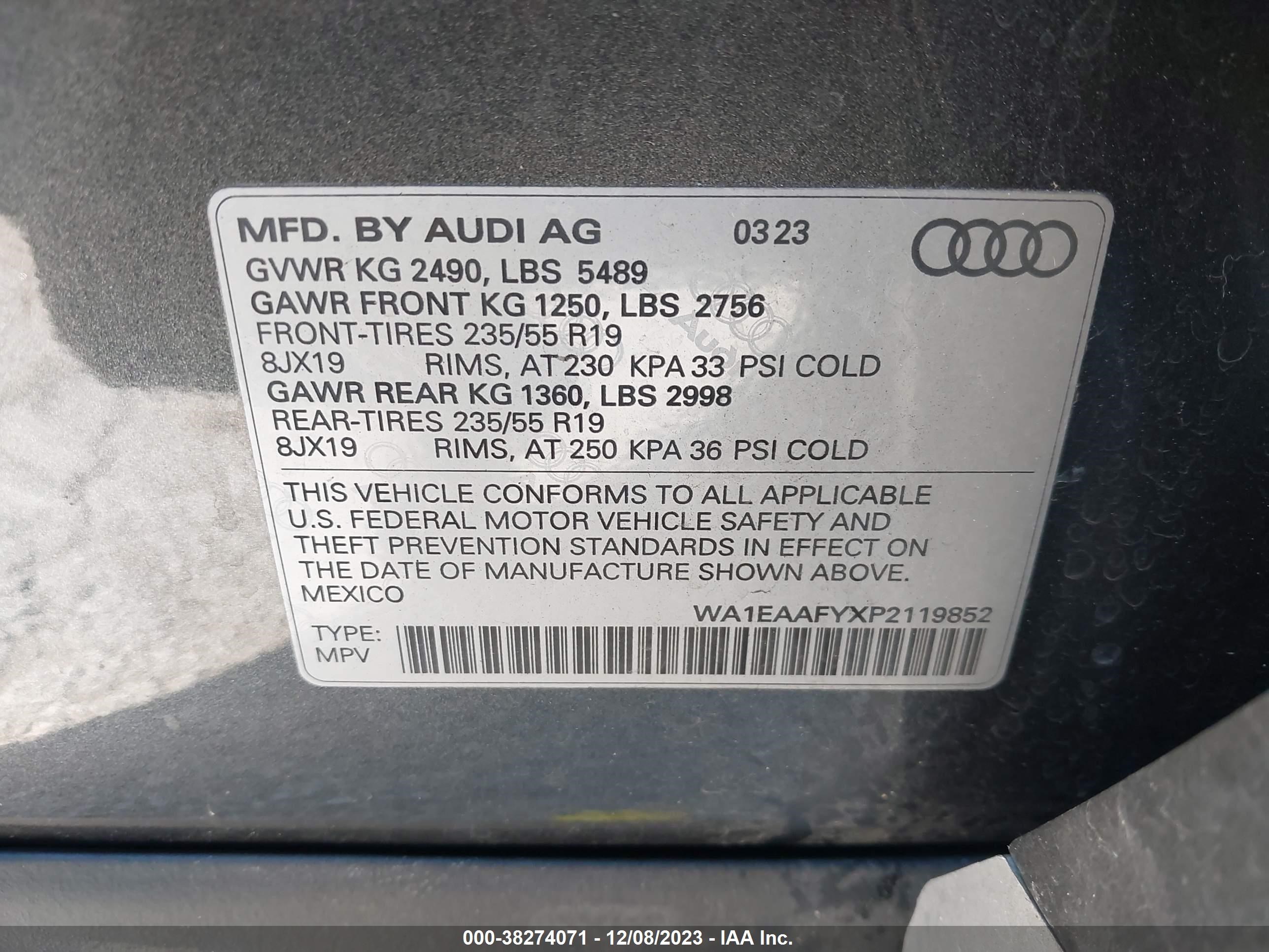 Photo 8 VIN: WA1EAAFYXP2119852 - AUDI Q5 