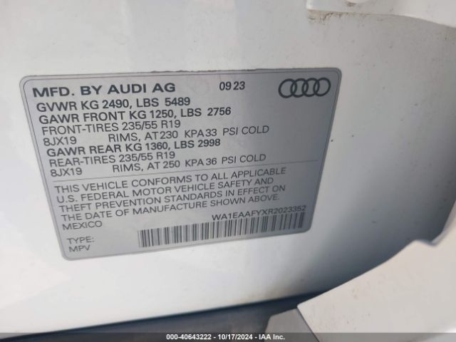 Photo 8 VIN: WA1EAAFYXR2023352 - AUDI Q5 