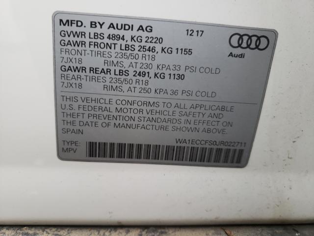 Photo 9 VIN: WA1ECCFS0JR022711 - AUDI Q3 PREMIUM 