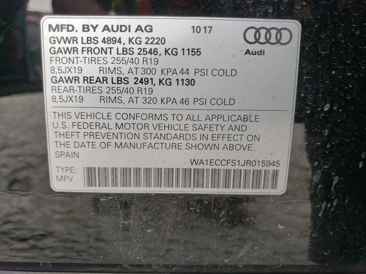 Photo 11 VIN: WA1ECCFS1JR015945 - AUDI Q3 