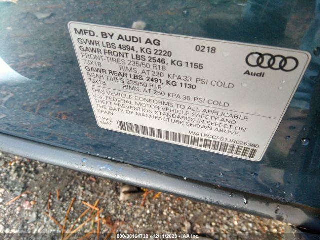 Photo 8 VIN: WA1ECCFS1JR026380 - AUDI Q3 