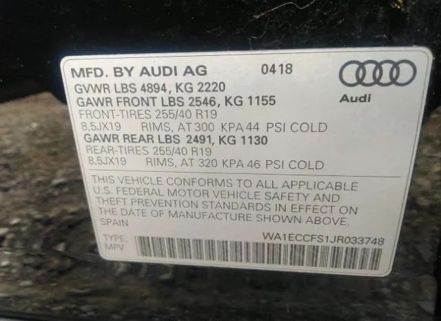 Photo 8 VIN: WA1ECCFS1JR033748 - AUDI Q3 