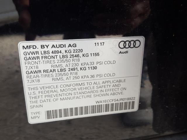 Photo 9 VIN: WA1ECCFS4JR018922 - AUDI Q3 PREMIUM 