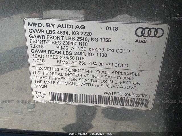 Photo 8 VIN: WA1ECCFS4JR023991 - AUDI Q3 