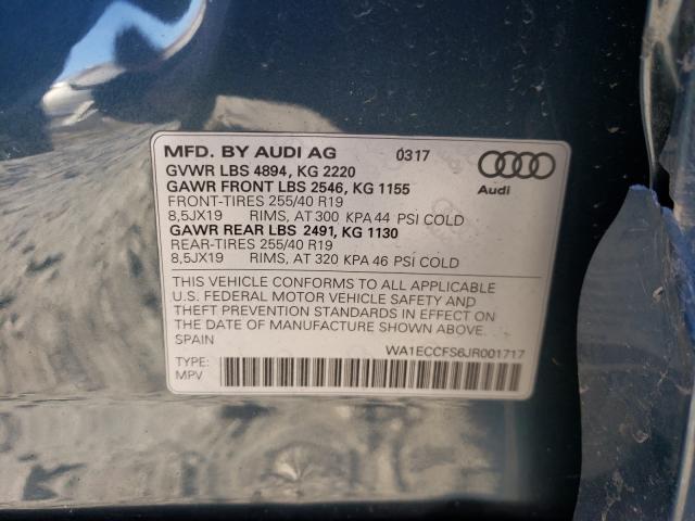 Photo 9 VIN: WA1ECCFS6JR001717 - AUDI Q3 PREMIUM 