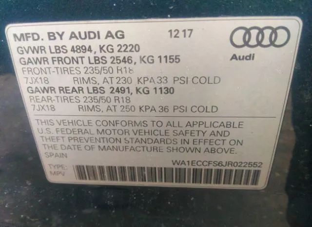 Photo 8 VIN: WA1ECCFS6JR022552 - AUDI Q3 