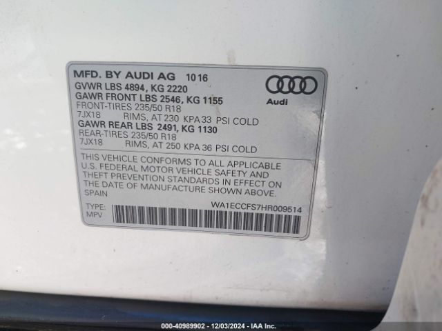 Photo 8 VIN: WA1ECCFS7HR009514 - AUDI Q3 