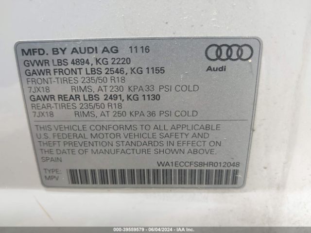 Photo 8 VIN: WA1ECCFS8HR012048 - AUDI Q3 