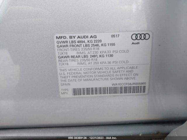 Photo 8 VIN: WA1ECCFS8JR005865 - AUDI Q3 