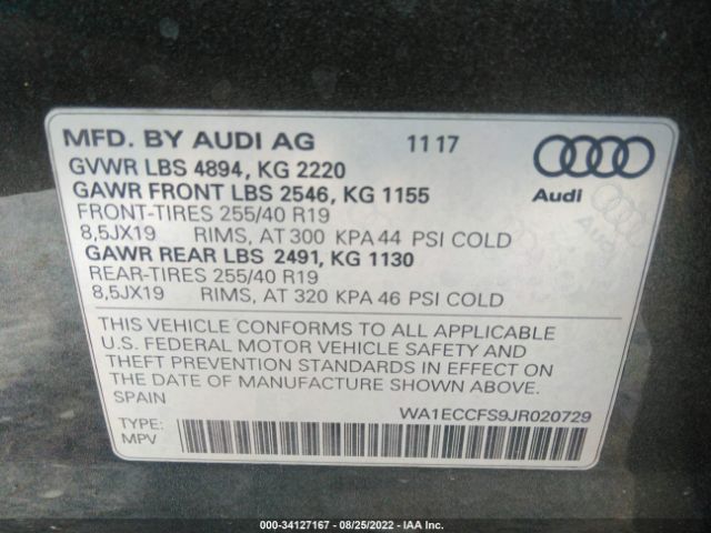 Photo 8 VIN: WA1ECCFS9JR020729 - AUDI Q3 