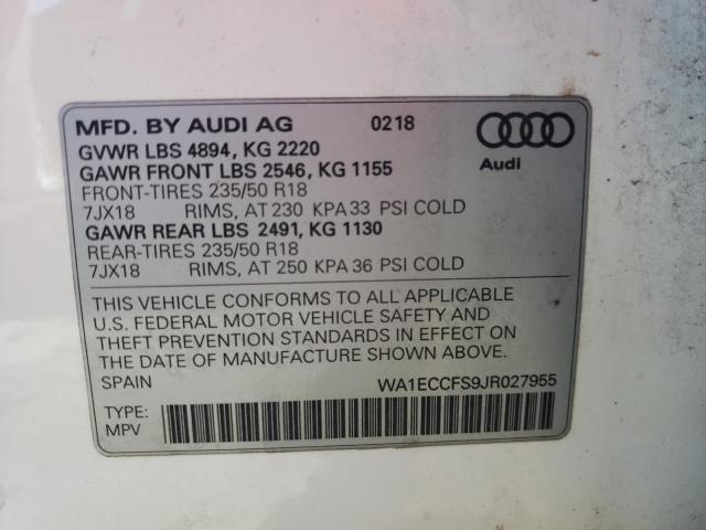 Photo 9 VIN: WA1ECCFS9JR027955 - AUDI Q3 PREMIUM 