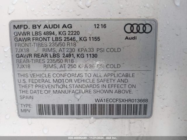 Photo 8 VIN: WA1ECCFSXHR013668 - AUDI Q3 