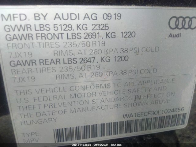 Photo 8 VIN: WA1EECF30L1024656 - AUDI Q3 