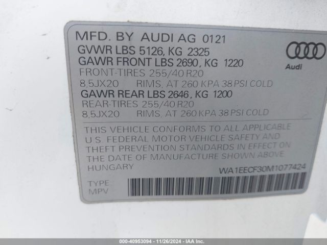 Photo 8 VIN: WA1EECF30M1077424 - AUDI Q3 