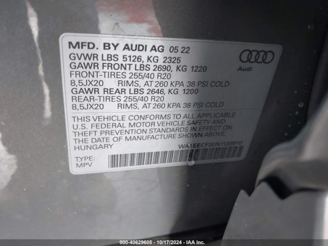 Photo 8 VIN: WA1EECF30N1139910 - AUDI Q3 