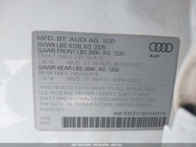 Photo 8 VIN: WA1EECF31M1046568 - AUDI Q3 