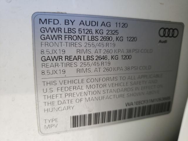 Photo 9 VIN: WA1EECF31M1053665 - AUDI Q3 PREMIUM 