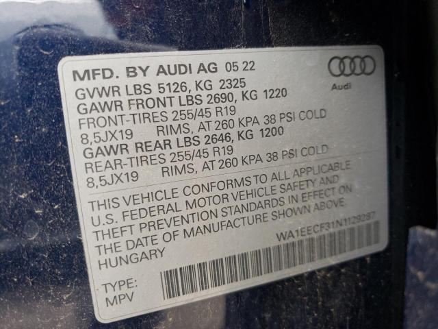 Photo 9 VIN: WA1EECF31N1129287 - AUDI Q3 PREMIUM 