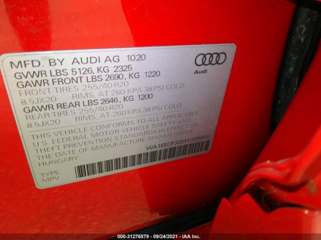 Photo 8 VIN: WA1EECF32M1039869 - AUDI Q3 